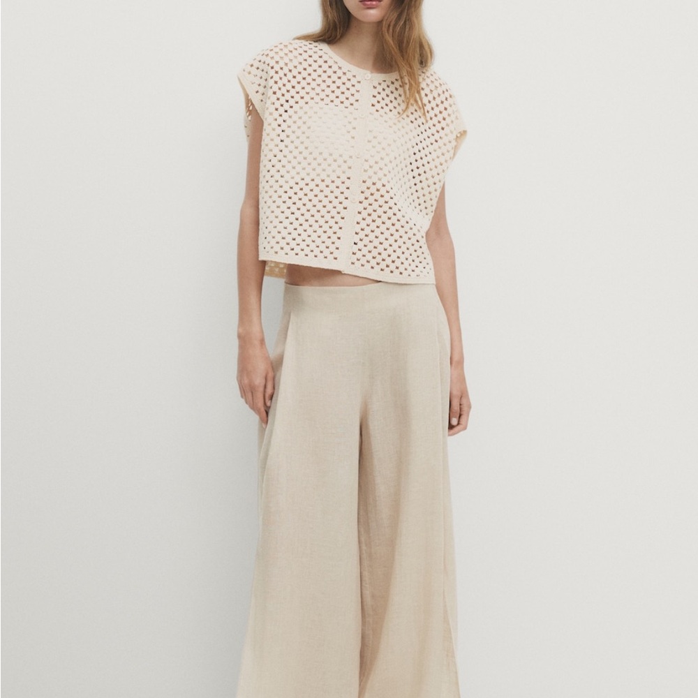 Massimo Dutti knitted crop top crochet